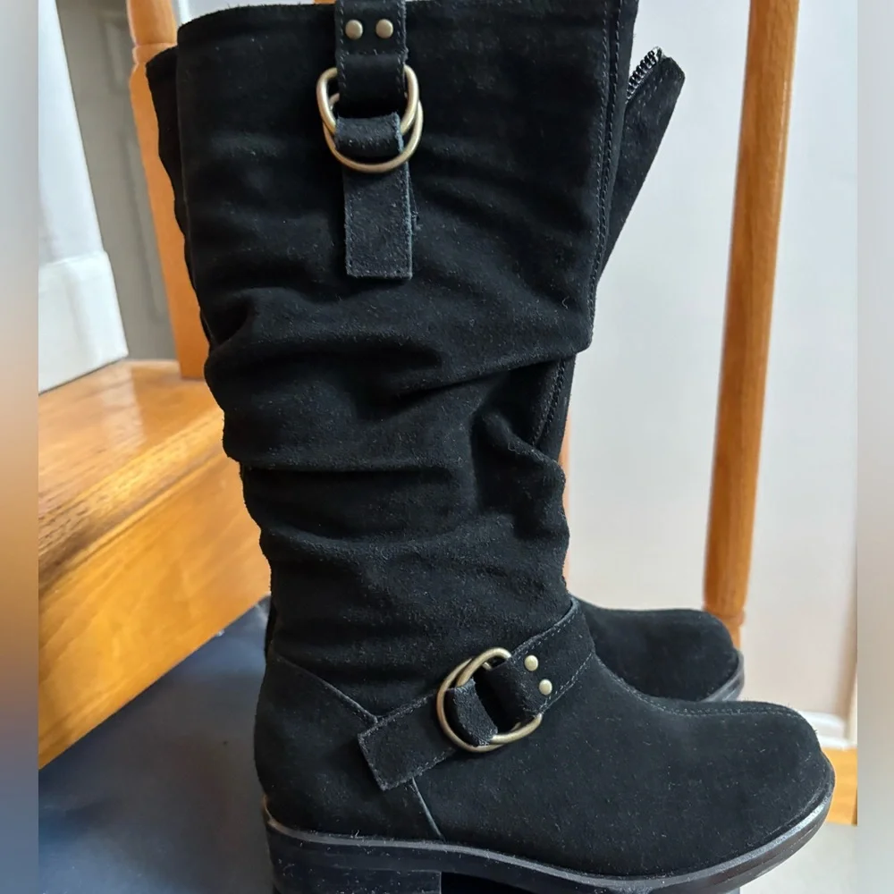 Stride Rite Black Toddler Girl's Suede Boots Size 12